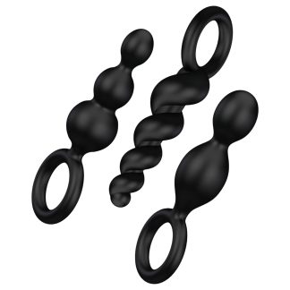 Satisfyer Booty Call - análna sada plugov - čierna - 3 kusy