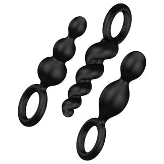 Satisfyer Booty Call - análna sada plugov - čierna - 3 kusy